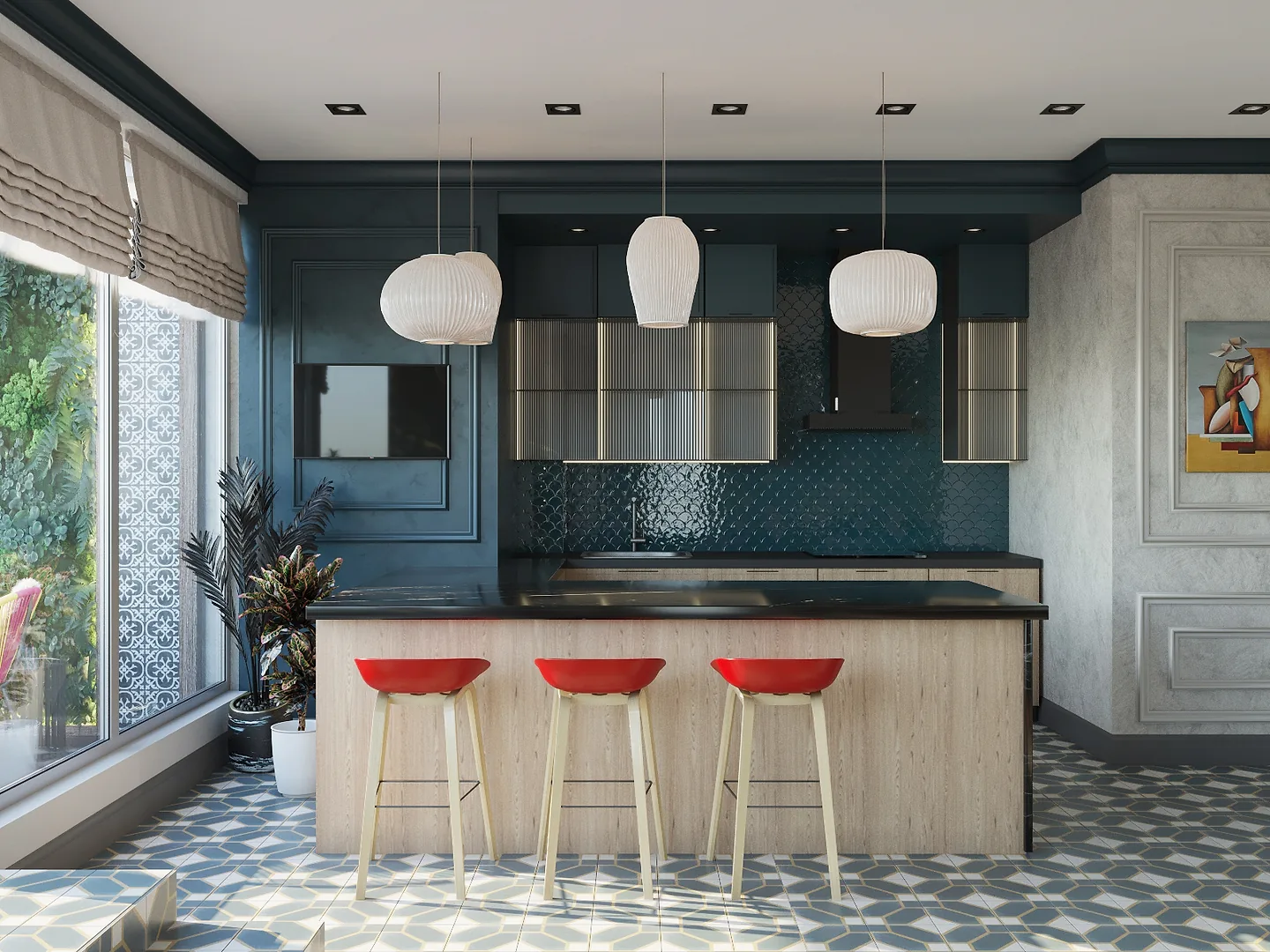The Teal Kitchen — Kitchen-Living