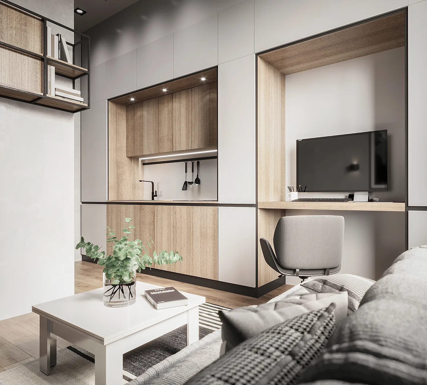 Interior view from the The Grey Living Room project — 2