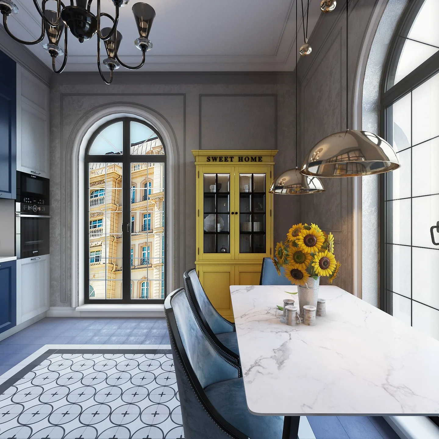 Interior view from the The Blue Salon project — 2